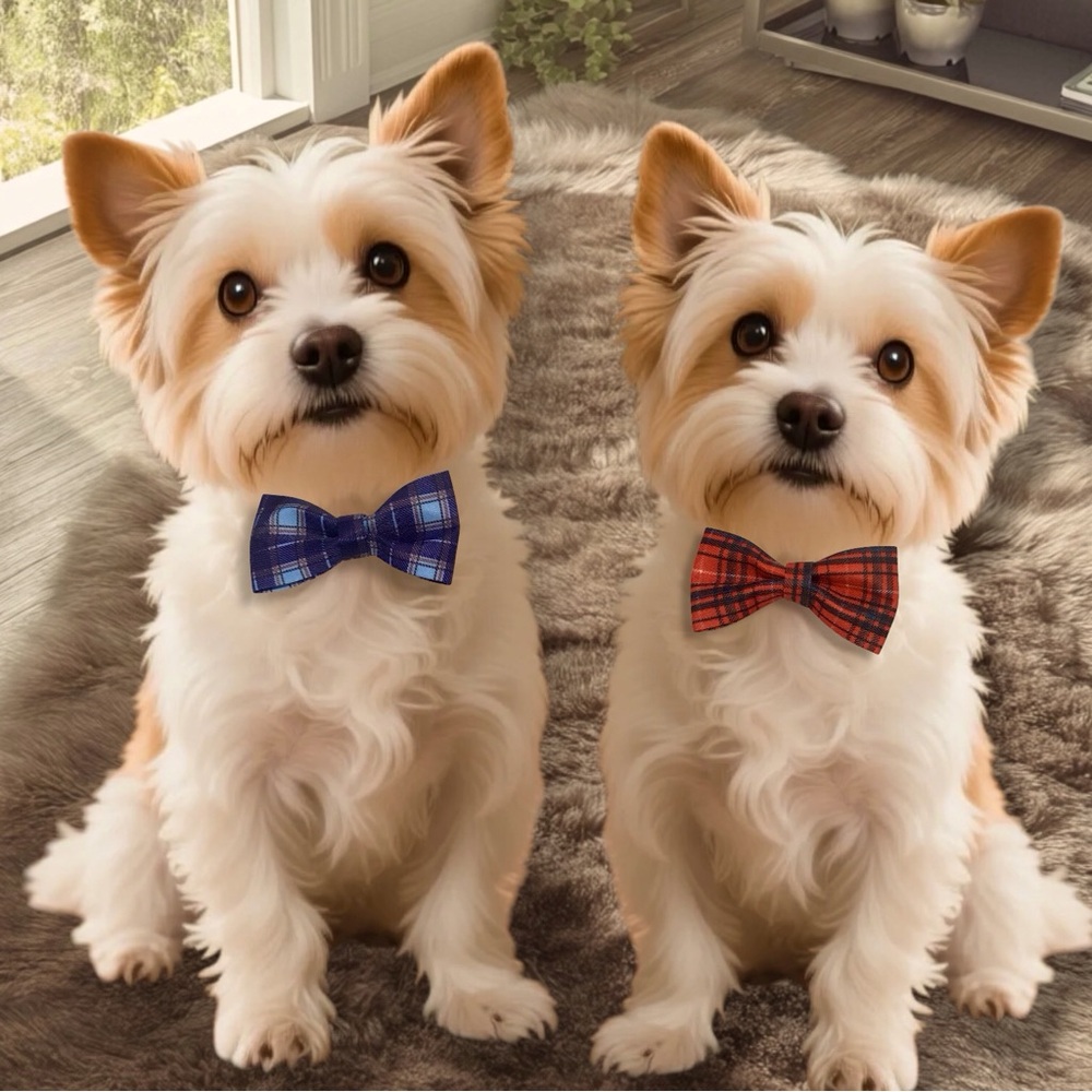 Set of 2 Pet Slide-On Bow Ties